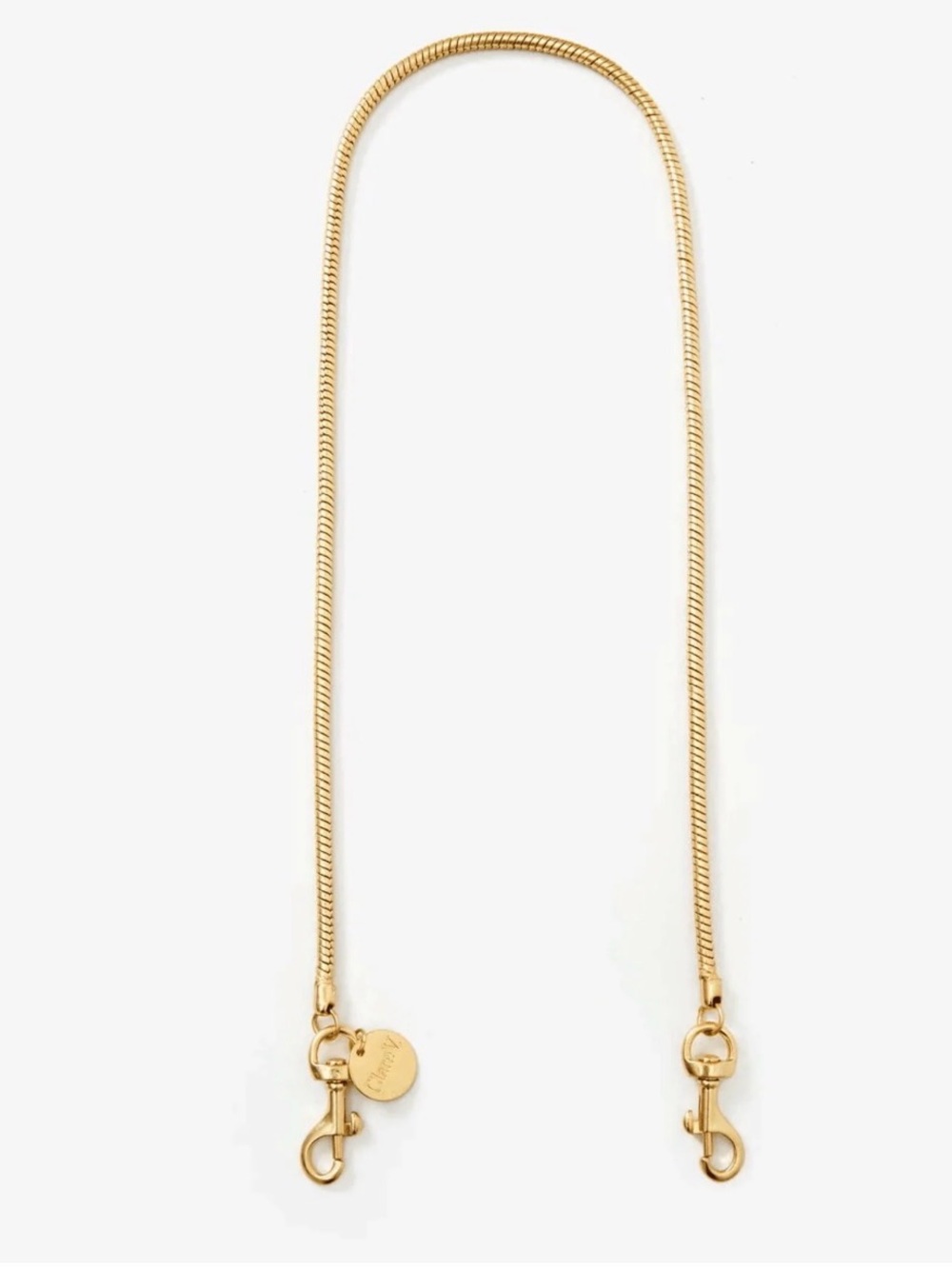 Clare V. Snake Chain Crossbody Strap, Vintage Gold
